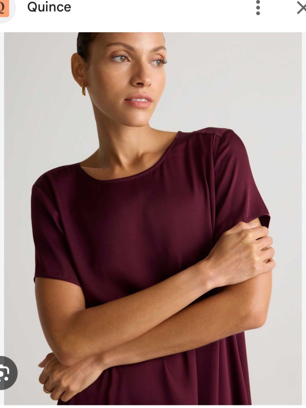 Quince Washable Stretch Silk Tee wine tasting red